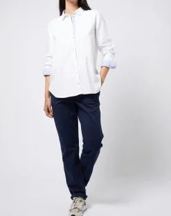 Pantalon chino en Coton mélangé classique bleu marine-Esprit Discount