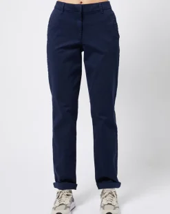 Pantalon chino en Coton mélangé classique bleu marine-Esprit Discount