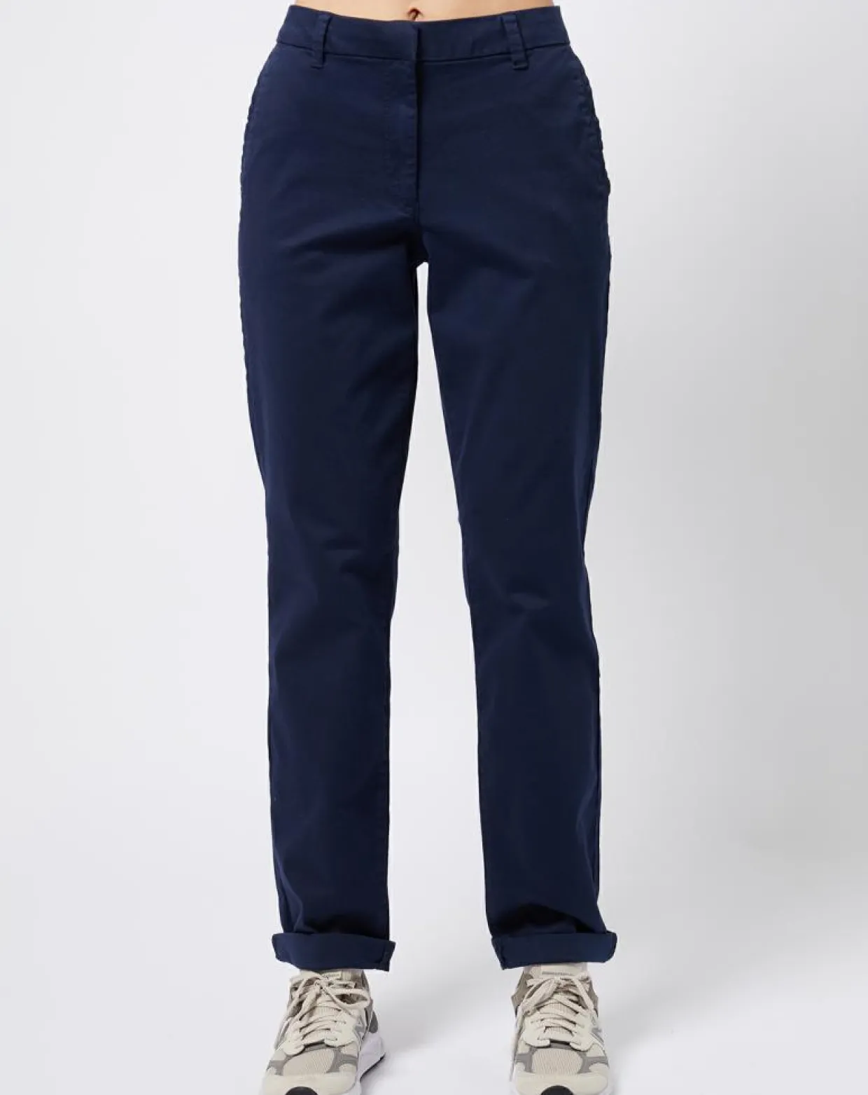 Pantalon chino en Coton mélangé classique bleu marine-Esprit Discount