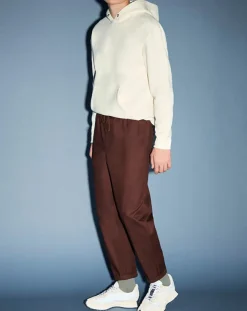 Pantalon chino jogging en Coton Nujog marron foncé-Galeries Lafayette Sale