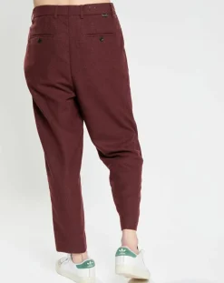 Homme Scotch & Soda Pantalons^Pantalon Chino Loose Pince Laine mélangée Ceinturé bordeaux