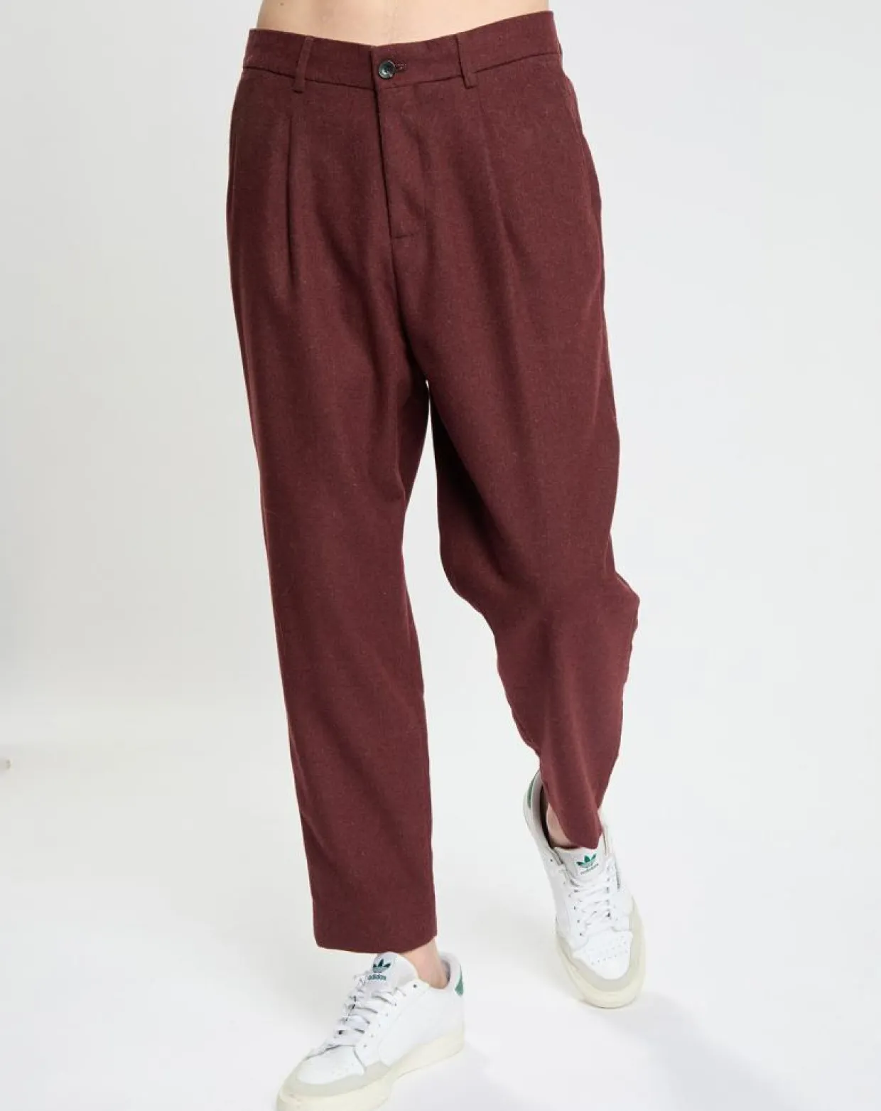 Homme Scotch & Soda Pantalons^Pantalon Chino Loose Pince Laine mélangée Ceinturé bordeaux