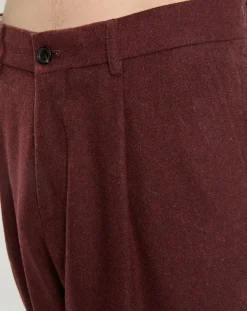 Homme Scotch & Soda Pantalons^Pantalon Chino Loose Pince Laine mélangée Ceinturé bordeaux