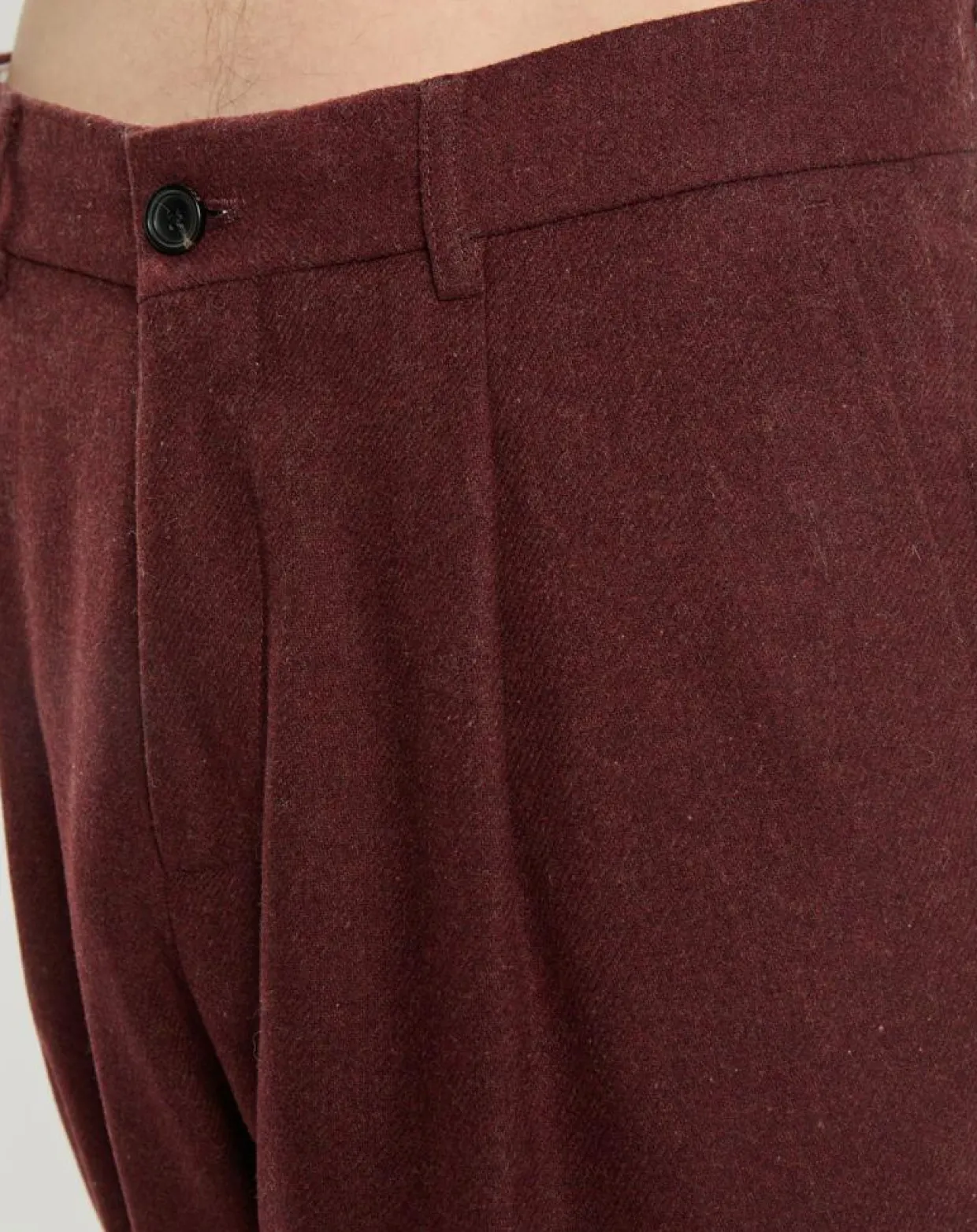 Homme Scotch & Soda Pantalons^Pantalon Chino Loose Pince Laine mélangée Ceinturé bordeaux