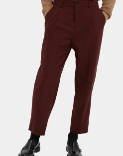 Homme Scotch & Soda Pantalons^Pantalon Chino Loose Pince Laine mélangée Ceinturé bordeaux