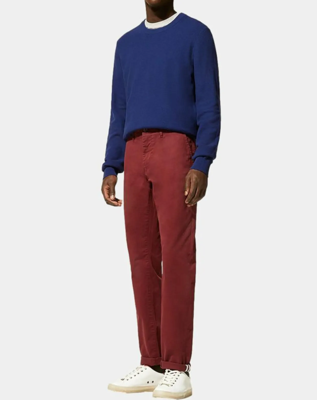 Pantalon Chino slim en Coton Bio Kutslim bordeaux-Galeries Lafayette