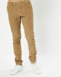 Pantalon Chino Slim en Velours côtelé beige moyen-Hackett London Outlet