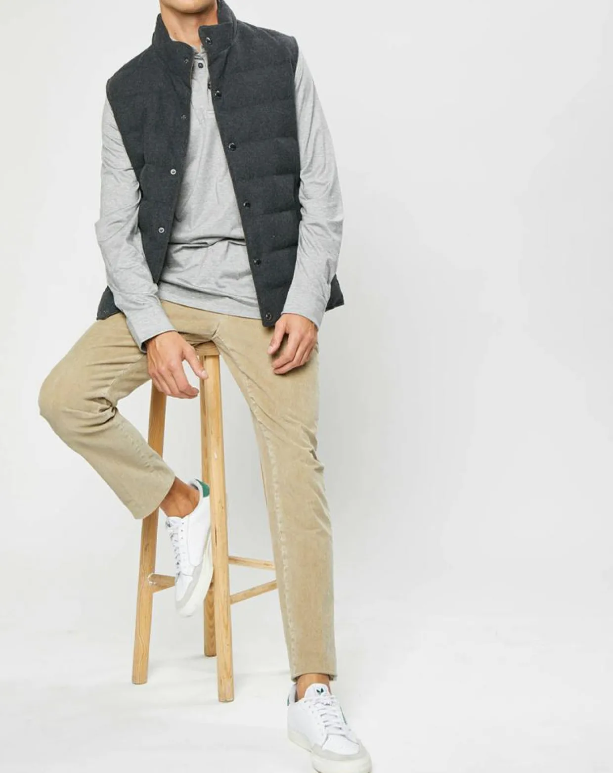 Pantalon Chino Slim en Velours côtelé beige-Hackett London New