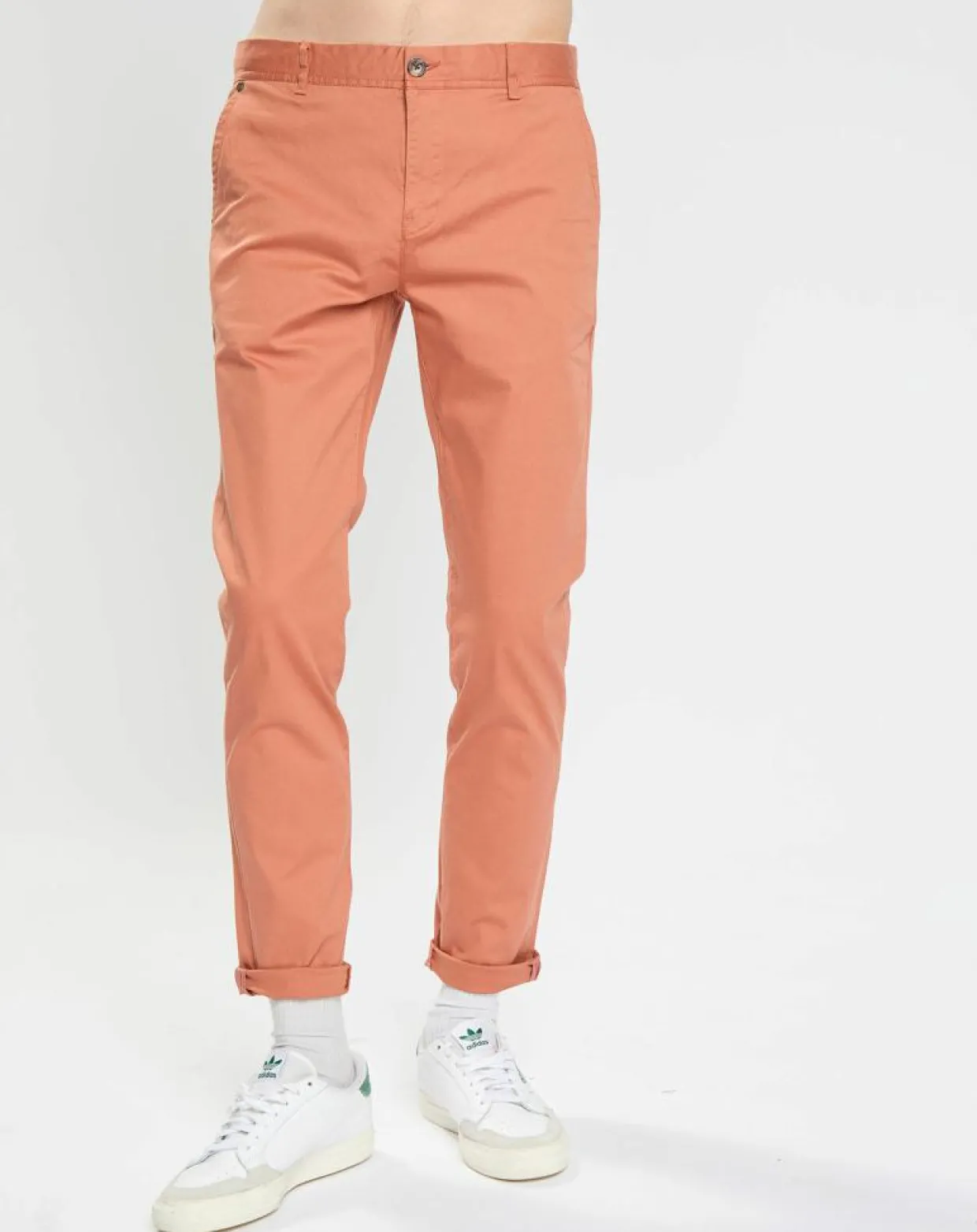 Pantalon Chino Super Slim Fit en Coton Bio mélangé Stretch brique-Scotch & Soda Sale