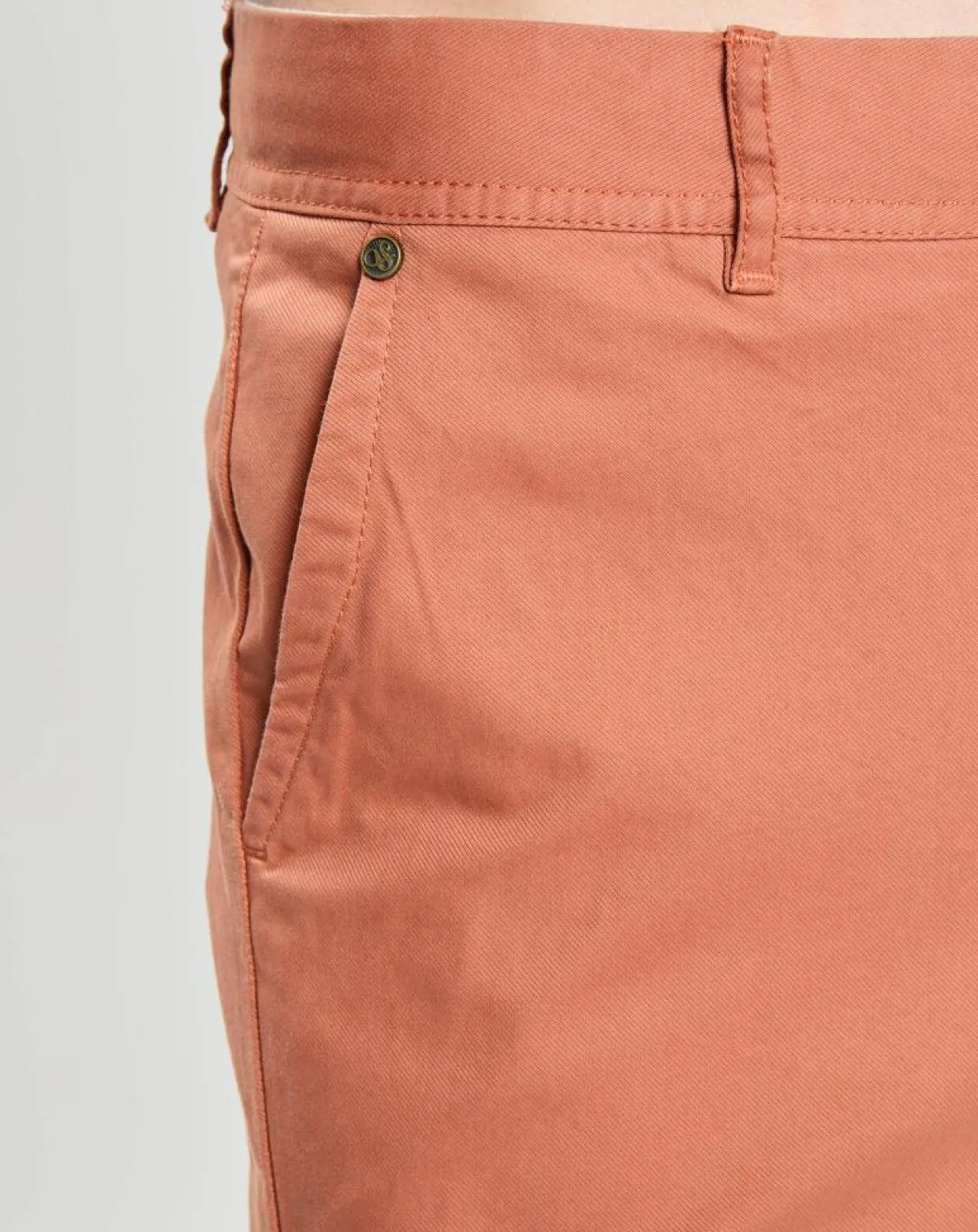 Pantalon Chino Super Slim Fit en Coton Bio mélangé Stretch brique-Scotch & Soda Sale