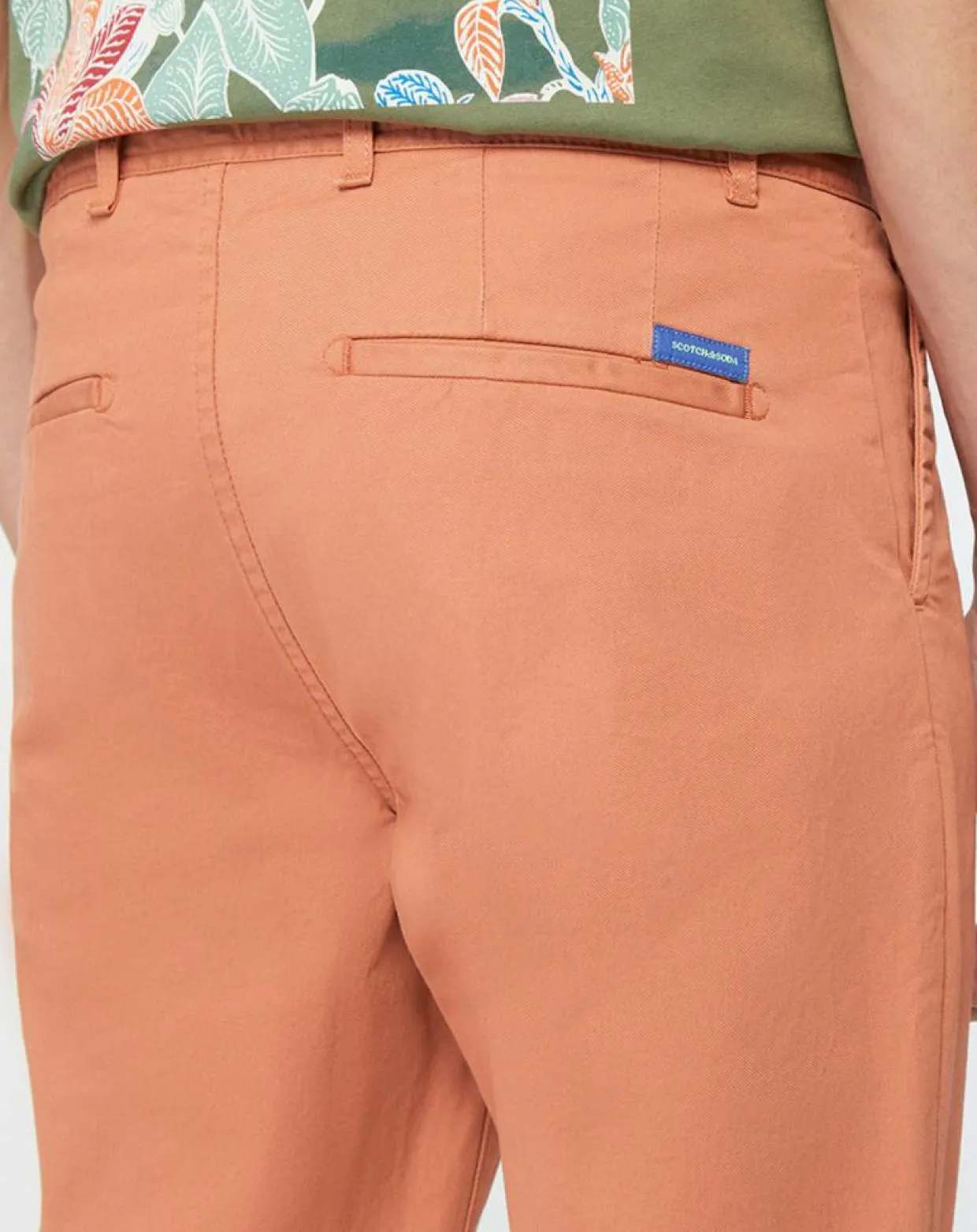Pantalon Chino Super Slim Fit en Coton Bio mélangé Stretch brique-Scotch & Soda Sale