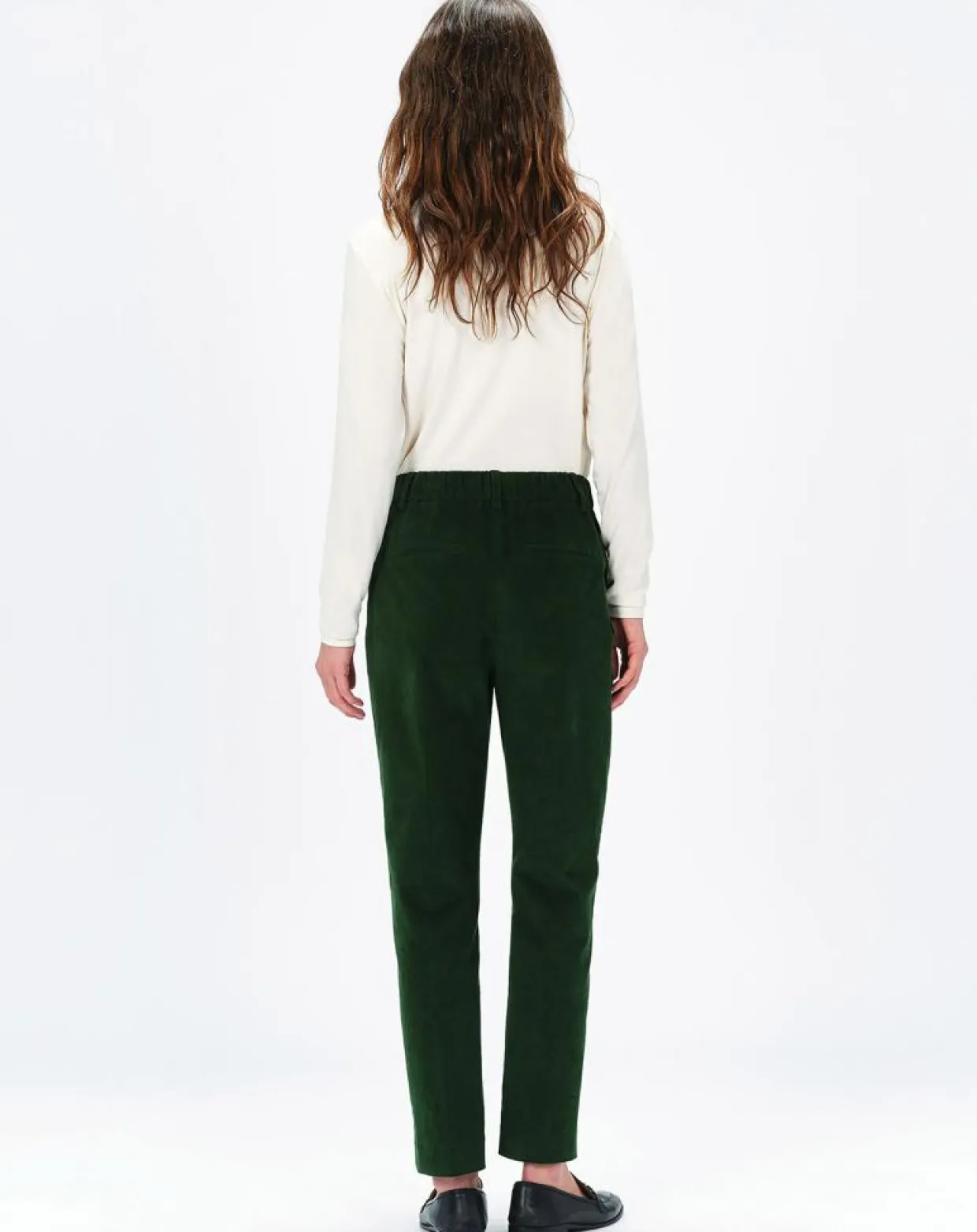 Pantalon cigarette Psidika sapin-Caroll