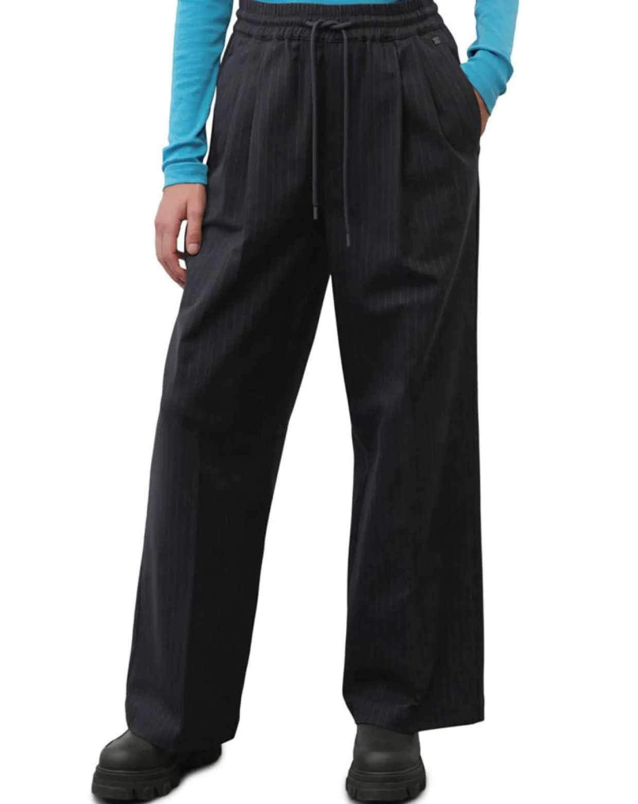 Femme Marc O'Polo Pantalons^Pantalon de costume à rayures noir