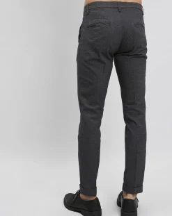 Pantalon de costume slim Pablo imprimé micro pied-de-poule noir/gris-Bruun et Stengade Sale