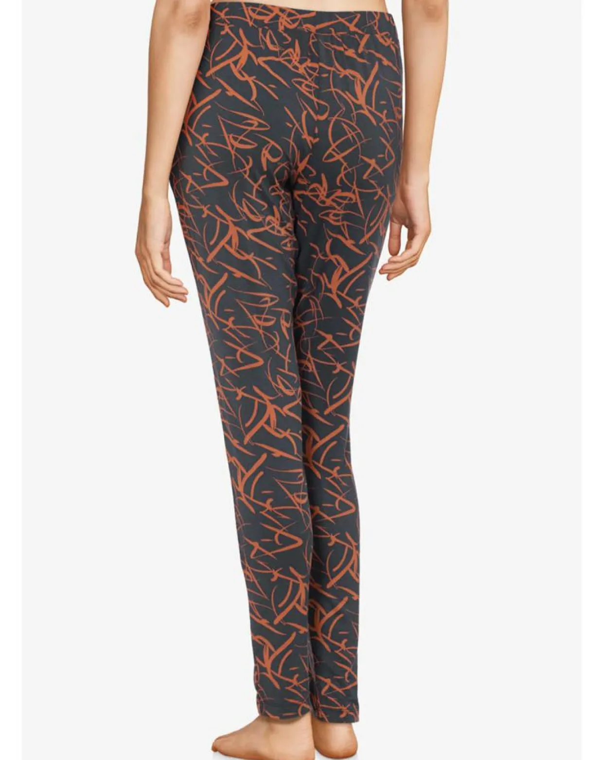 Pantalon de pyjama Volcano imprimé noir/orange-Femilet Hot
