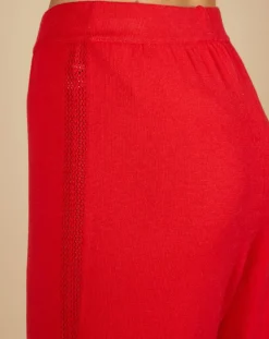 Femme Cashmere Tribu Pantalons^Pantalon en Coton & Cachemire Salomé groseille