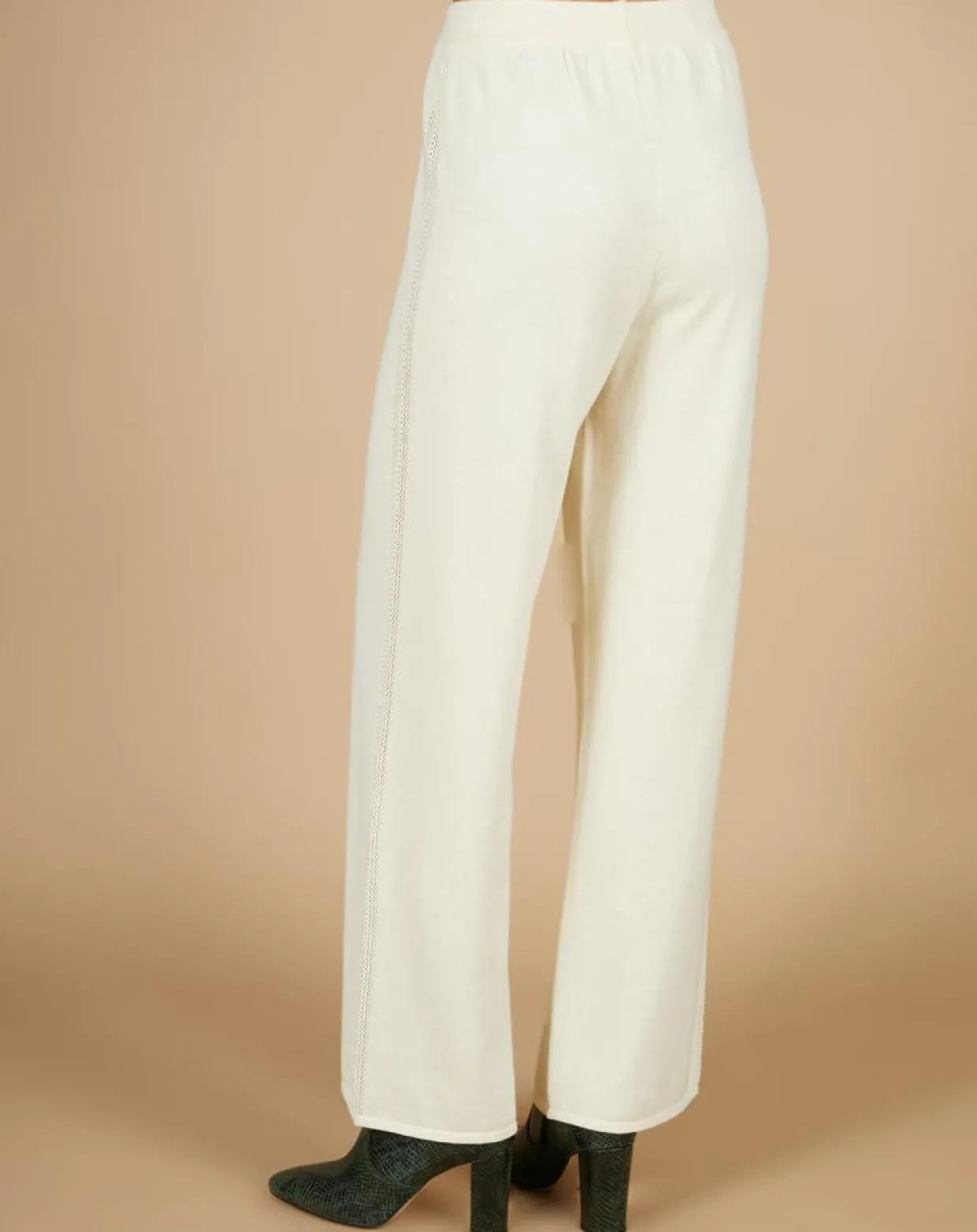 Femme Cashmere Tribu Pantalons^Pantalon en Coton & Cachemire Salomé blanc cassé