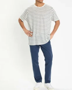 Pantalon en Coton & Lin Beach bleu-Hackett London Clearance
