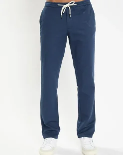 Pantalon en Coton & Lin Beach bleu-Hackett London Clearance