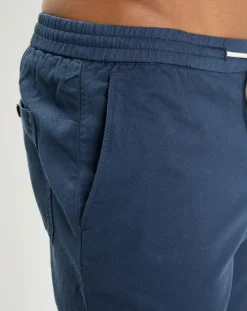 Pantalon en Coton & Lin Beach bleu-Hackett London Clearance