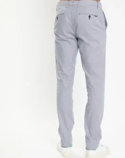 Homme Hackett London Pantalons^Pantalon en Coton & Lin chino Regular Fit Milleraie bleu/blanc