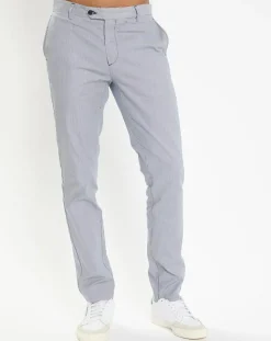 Homme Hackett London Pantalons^Pantalon en Coton & Lin chino Regular Fit Milleraie bleu/blanc