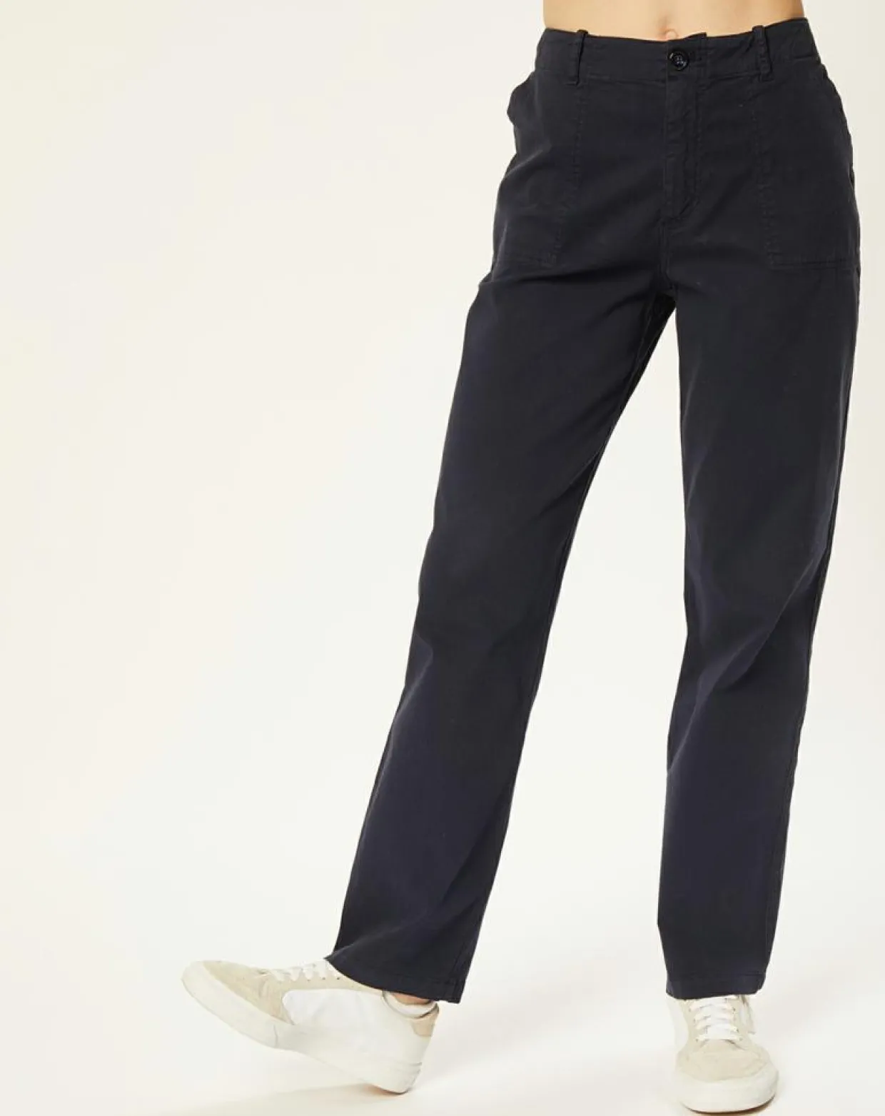 Pantalon en Coton & Lin Cora marine-Harris Wilson New