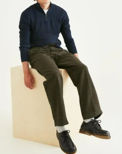 Homme Dockers Pantalons^Pantalon en Coton Bio Pull On imprimé pied-de-poule marron/bleu