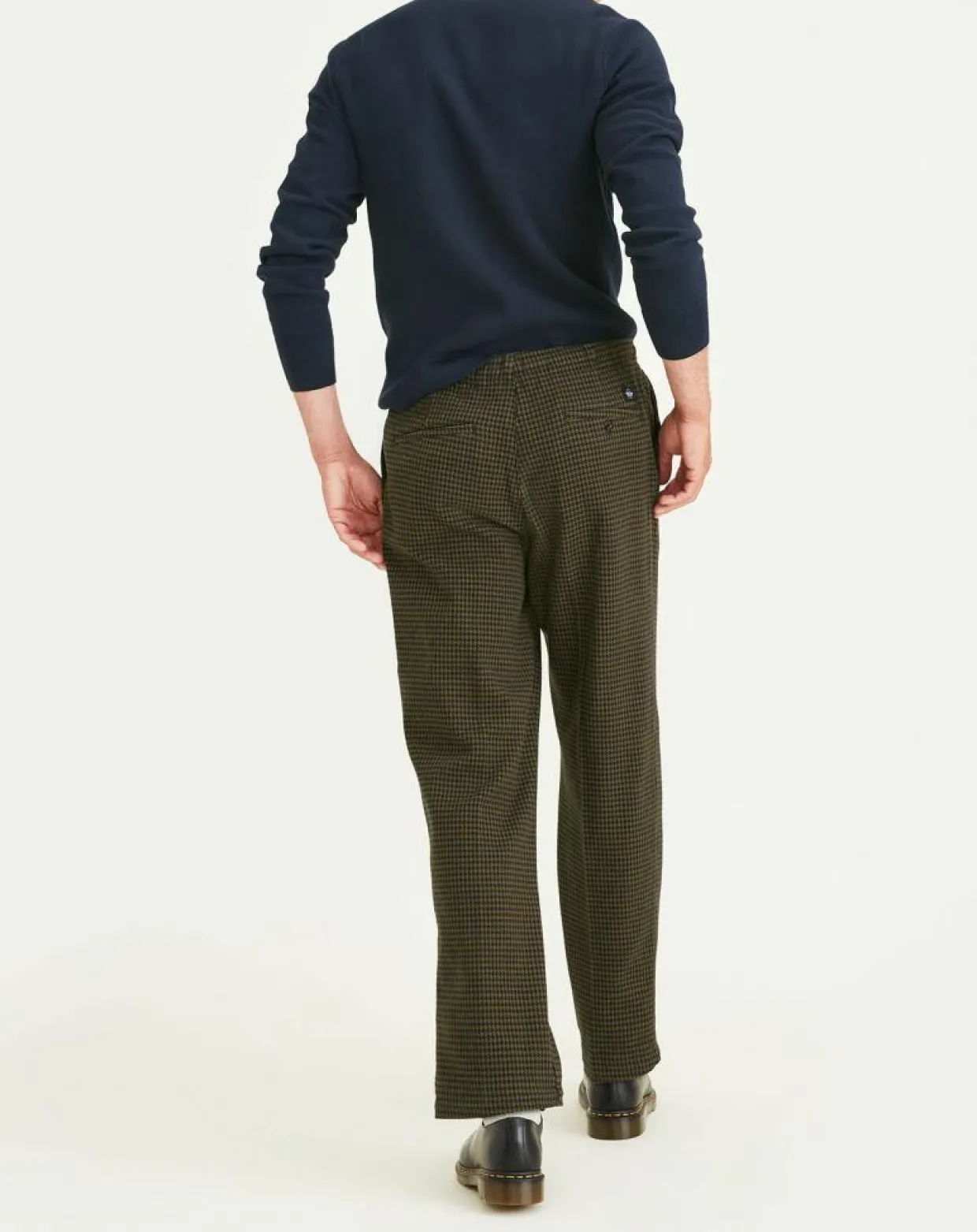 Homme Dockers Pantalons^Pantalon en Coton Bio Pull On imprimé pied-de-poule marron/bleu