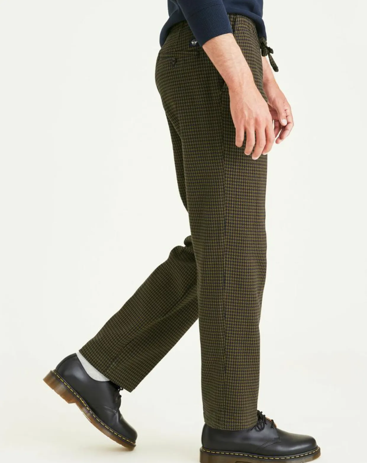 Homme Dockers Pantalons^Pantalon en Coton Bio Pull On imprimé pied-de-poule marron/bleu
