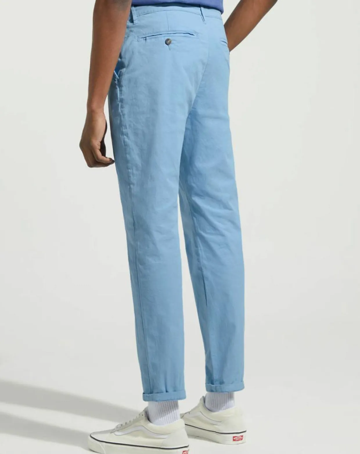 Pantalon en Coton Bio Pulight chino light bleu moyen-Galeries Lafayette New