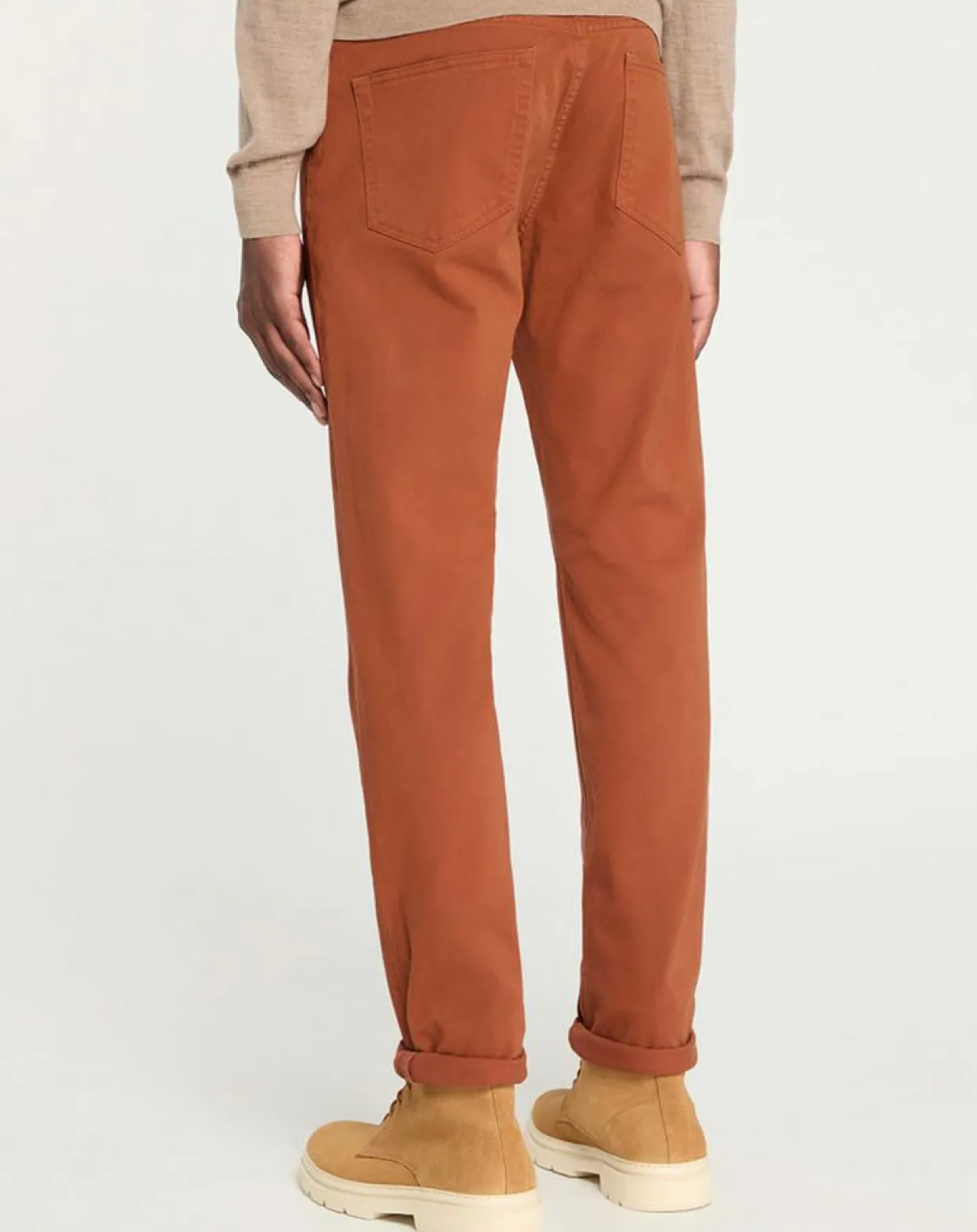 Pantalon en Coton stretch Kuflex marron clair-Galeries Lafayette Outlet