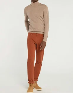 Pantalon en Coton stretch Kuflex marron clair-Galeries Lafayette Outlet
