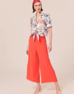 Femme Tara Jarmon Pantalons^Pantalon en crêpe corail