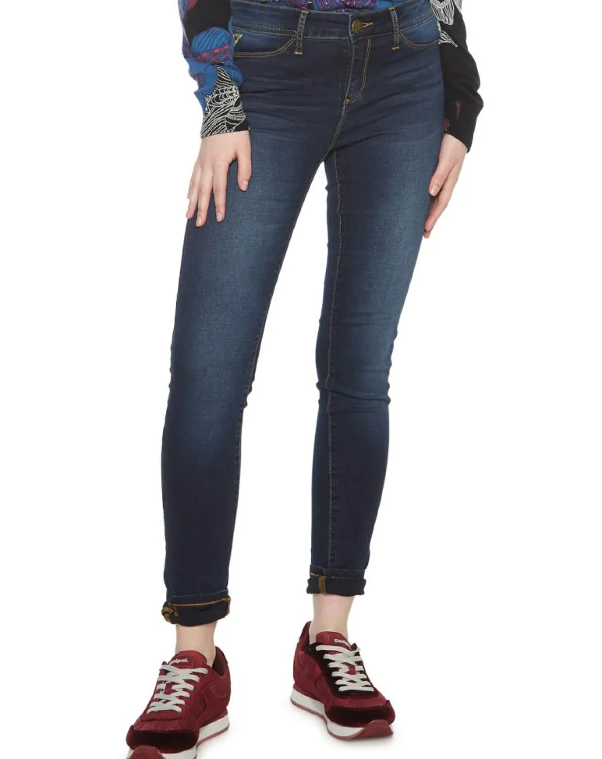 Femme Desigual Jeans^Pantalon en Denim bleu foncé