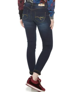 Femme Desigual Jeans^Pantalon en Denim bleu foncé