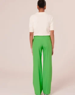 Pantalon en Laine froide mélangée vert-Tara Jarmon Discount