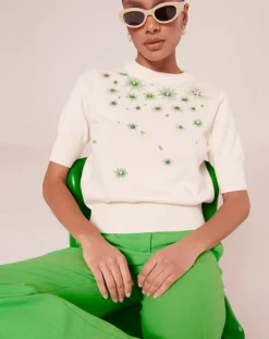 Pantalon en Laine froide mélangée vert-Tara Jarmon Discount