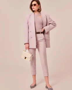 Femme Tara Jarmon Pantalons^Pantalon en Laine froide mélangée parme
