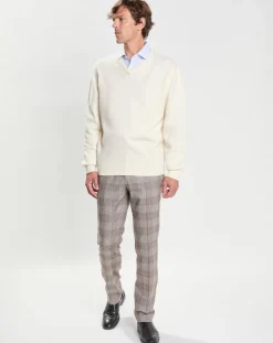 Homme Hackett London Pantalons^Pantalon en Laine mélangée imprimé Prince de Galles beige