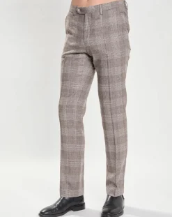 Homme Hackett London Pantalons^Pantalon en Laine mélangée imprimé Prince de Galles beige