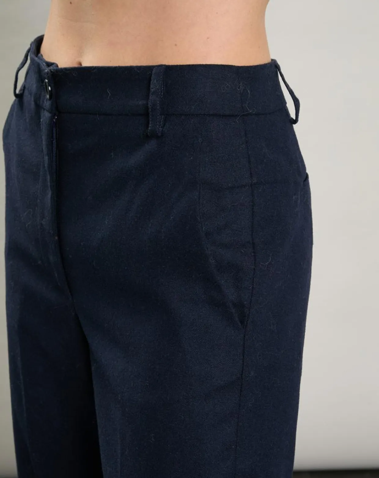 Pantalon en Laine mélangée Party marine-Hartford Clearance