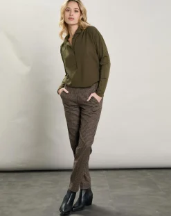 Femme Hartford Pantalons^Pantalon en Laine mélangée Pixel marron/noir