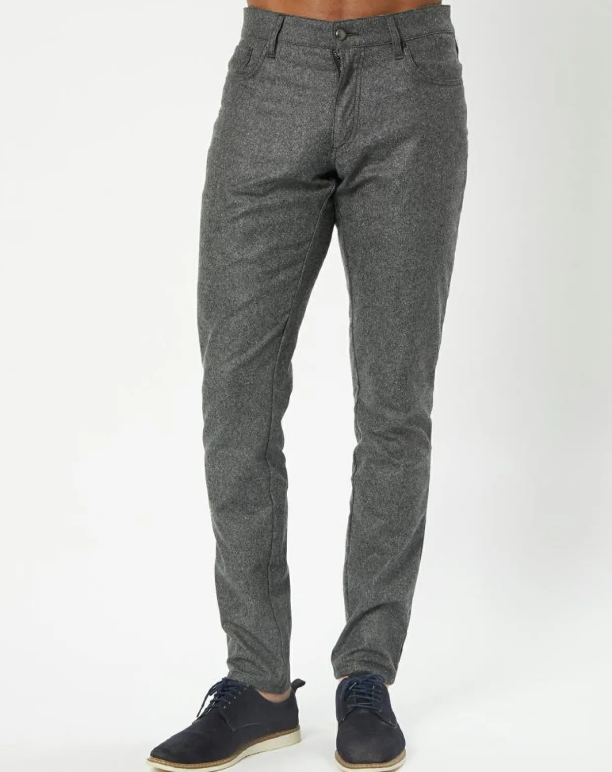 Pantalon en Laine mélangée Flanelle moulinée gris-Hackett London Clearance