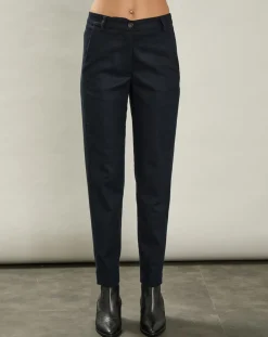 Pantalon en Laine mélangée Parfait marine-Hartford Discount