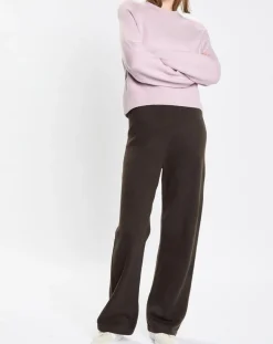 Pantalon en Laine vierge mélangée marron foncé-Marc O'Polo