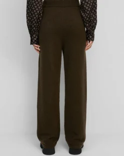 Pantalon en Laine vierge mélangée marron foncé-Marc O'Polo