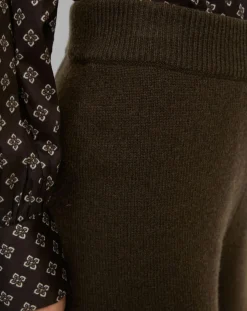 Pantalon en Laine vierge mélangée marron foncé-Marc O'Polo