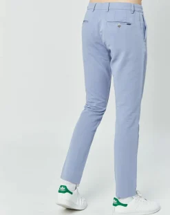 Pantalon en Lin mélangé Chino Slim Fit bleu clair-Hackett London Best