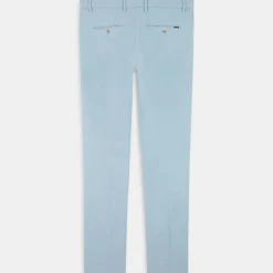 Pantalon en Lin mélangé Chino Slim Fit bleu clair-Hackett London Best